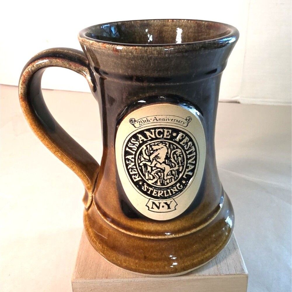 Vintage 1996 Renaissance Festival Sterling NY Handmade Stein Mug Stoneware 12oz